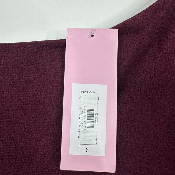NWT SACHIN + BABI Cece Gown in Deep Wine One-Shoulder Maxi Dress Long Column 8 - Picture 9 of 14